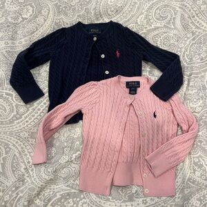 Ralph Lauren cardigans pink and blue size 2T GUC